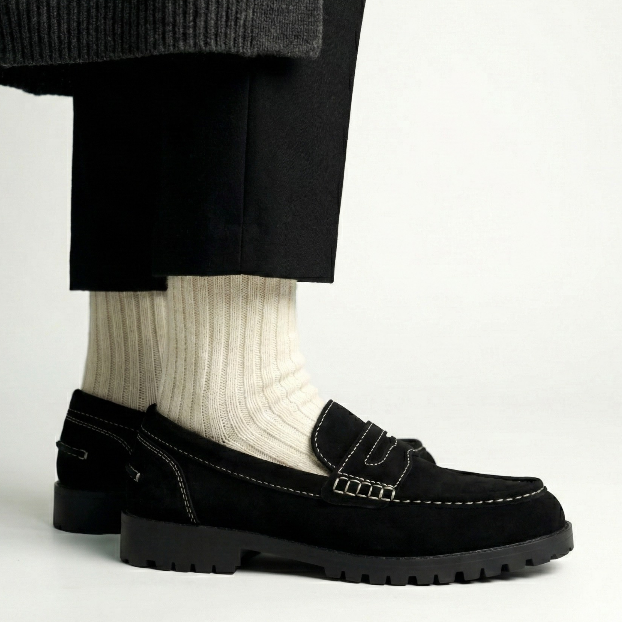 Antalya - Black Suede Leather | Sepatu Loafers Hitam | Sepatu Slip